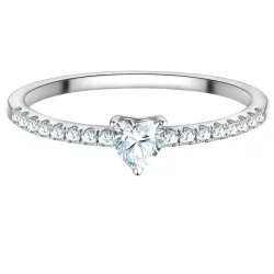 Trilani Ring Herz aus Sterling Silber in silber mit Zirkonia Ringe 1 ct Damen