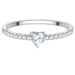 Trilani Ring Herz aus Sterling Silber in silber mit Zirkonia Ringe 1 ct Damen