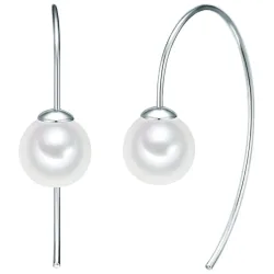 Lulu & Jane Perlen-Ohrhänger Messing Muschelkernperle in Silber Ohrringe 1 ct Damen