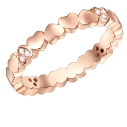 Lulu & Jane Ring Herz Sterling Silber Zirkonia in Roségold Ringe 1 ct Damen