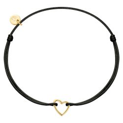 Glanzstücke München Armband Herz aus Textil und Sterling Silber in Gelbgold Armbänder & Armreife 1 ct Damen