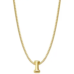 Glanzstücke München Halskette Buchstabe I aus Sterling Silber in gelbgold Ketten 1 ct Damen