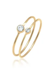Elli Set 925 Silber, mit Kristallen von Swarovski® Ringe 1 ct Damen
