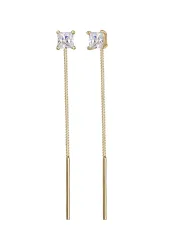 Elli - Ohrringe Geo Kugel Minimal Durchziehen Zirkonia, One Size, Gold