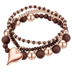 Lulu & Jane Ohrstecker Herz Metall-Legierung Glas in Roségold Armbänder & Armreife 1 ct Damen