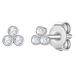 EASTSIDE Ohrstecker aus Edelstahl in Silber mit Zirkonia Ohrringe 1 ct Damen