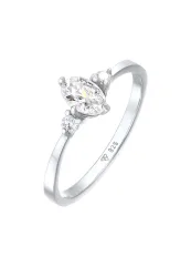 Elli Zirkonia Oval Verlobung 925 Silber Ringe 1 ct Damen