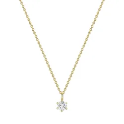 Glanzstücke München Halskette Sterling Silber Zirkonia in Gelbgold Ketten 1 ct Damen