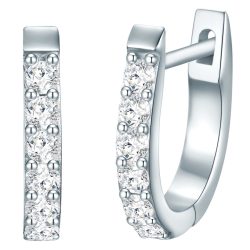 Trilani Creolen Sterling Silber Zirkonia in Gelbgold Ohrringe 1 ct Damen