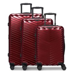 Redolz Essentials 18 4 Rollen Kofferset 3-teilig mit Dehnfalte Reisetaschen 1 ct Braun Herren