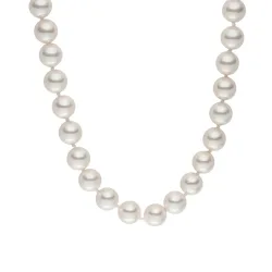 Lulu & Jane Perlen-Kette Messing Muschelkernperle in Silber Ketten 1 ct Damen
