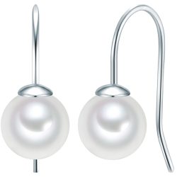 Trilani Perlen-Ohrhänger Sterling Silber Muschelkernperle in Silber Ohrringe 1 ct Damen
