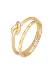 Elli - Ring Knoten Trend Basic 2Er Set, 52mm, Gold