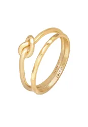 Elli - Ring Knoten Trend Basic 2Er Set, 58mm, Gold