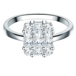 Trilani Ring Sterling Silber Zirkonia in Silber Ringe 1 ct Damen