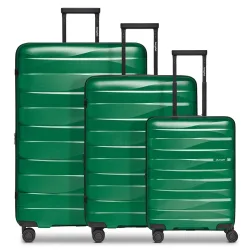 bergpfeil Travel 4-Rollen Kofferset 3-tlg. mit Dehnfalte Reisetaschen 1 ct Grün Herren