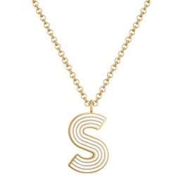 Glanzstücke München Halskette Buchstabe S aus Edelstahl in Gelbgold Ketten 1 ct Damen