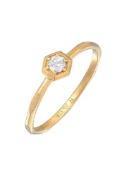 Elli Zirkonia Octagon Solitär 925 Silber Ringe 1 ct Damen