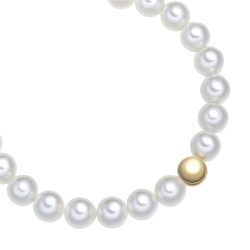 Rafaela Donata Perlen-Armband aus Sterling Silber in gelbgold mit Muschelkernperle Armbänder & Armreife 1 ct Damen