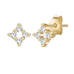 Glanzstücke München Ohrstecker Ouadrat aus Sterling Silber in gelbgold mit Zirkonia Ohrringe 1 ct Damen
