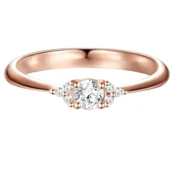 Trilani Ring aus Sterling Silber in roségold mit Zirkonia Ringe 1 ct Damen