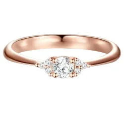 Trilani Ring aus Sterling Silber in roségold mit Zirkonia Ringe 1 ct Damen