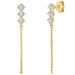 Lulu & Jane Ohrhänger aus Metall in Gelbgold mit verziert mit Kristallen von Swarovski® Ohrringe 1 ct Damen