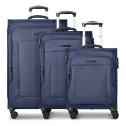 Franky Melbourne 3.0 4-Rollen Kofferset 3tlg. mit Dehnfalte Reisetaschen 1 ct Schwarz Herren