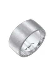 Elli Bandring Breit Matt Gebürstet Basic 925 Silber Ringe 1 ct Damen