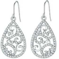 Lulu & Jane Ohrhänger Metall-Legierung verziert mit Kristallen von Swarovski® in Silber Ohrringe 1 ct Damen