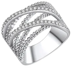 Lulu & Jane Ring Metall-Legierung Glas in Silber Ringe 1 ct Damen