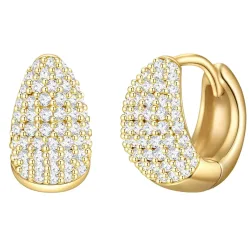 Glanzstücke München Creolen Sterling Silber Zirkonia in Gelbgold Ohrringe 1 ct Damen