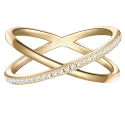 Glanzstücke München Ring aus Sterling Silber in gelbgold mit Zirkonia Ringe 1 ct Damen