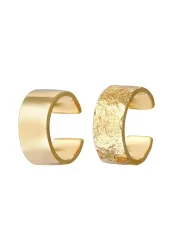 Elli Earcuff Breit Basic Gehämmert 2er Set 925 Silber Ohrringe 1 ct Damen