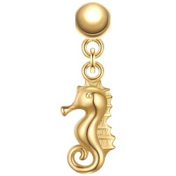Glanzstücke München Charm Seepferdchen aus Sterling Silber in Gelbdold Ketten 1 ct Damen