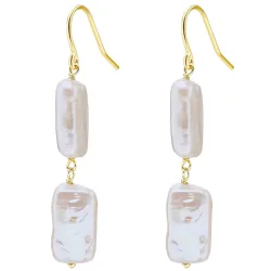 Valero Pearls - Perlen-Ohrhänger, 45mm, Gold