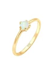 Elli Basic Trend Bandring Synthetischer Opal 925 Silber Ringe 1 ct Damen