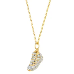 Glanzstücke München Halskette Sneaker Sterling Silber Zirkonia in Gelbgold Ketten 1 ct Damen