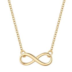 Glanzstücke München Halskette Infinity aus Sterling Silber in gelbgold Ketten 1 ct Damen