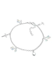 Elli Kreuz Herz Anker 925 Silber vergoldet, mit Kristallen von Swarovski® Armbänder & Armreife 1 ct Damen