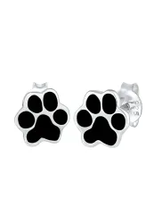 Elli Pfoten Tier Emaille Hund Katze Filigran 925 Silber Ohrringe 1 ct Damen