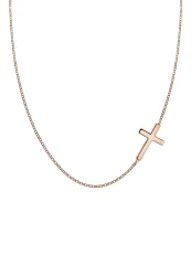 Elli - Halskette Kreuz Symbol, 45cm, Goldrosa