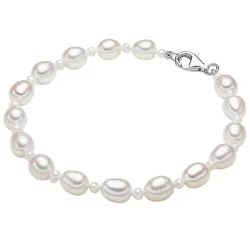 Valero Pearls Perlen-Armband Sterling Silber Süßwasser-Zuchtperle in Silber Armbänder & Armreife 1 ct Damen