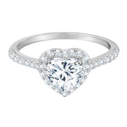Trilani Ring Herz aus Sterling Silber in silber mit Zirkonia Ringe 1 ct Damen