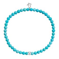 Glanzstücke München Edelsteinarmband aus Edelstahl in Silber mit Türkis (rek.) Armbänder & Armreife 1 ct Damen