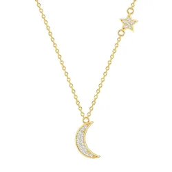 Rafaela Donata - Halskette Mond, Stern, 40cm, Gold
