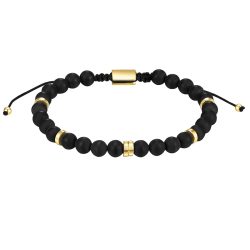 Männerglanz Armband aus Sterling Silber in Gelbgold mit Achat Armbänder & Armreife 1 ct Herren