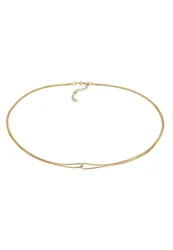 Elli - Halskette Choker Infinity Verschlungen Venezianer, 36cm, Gold