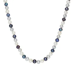 Valero Pearls Perlen-Kette aus Sterling Silber in silber mit Süßwasser-Zuchtperle Ketten 1 ct Damen