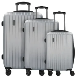 Bugatti Lima 2.0 FL 4-Rollen Kofferset 3tlg mit Doppelrollen Reisetaschen 1 ct Silber Herren